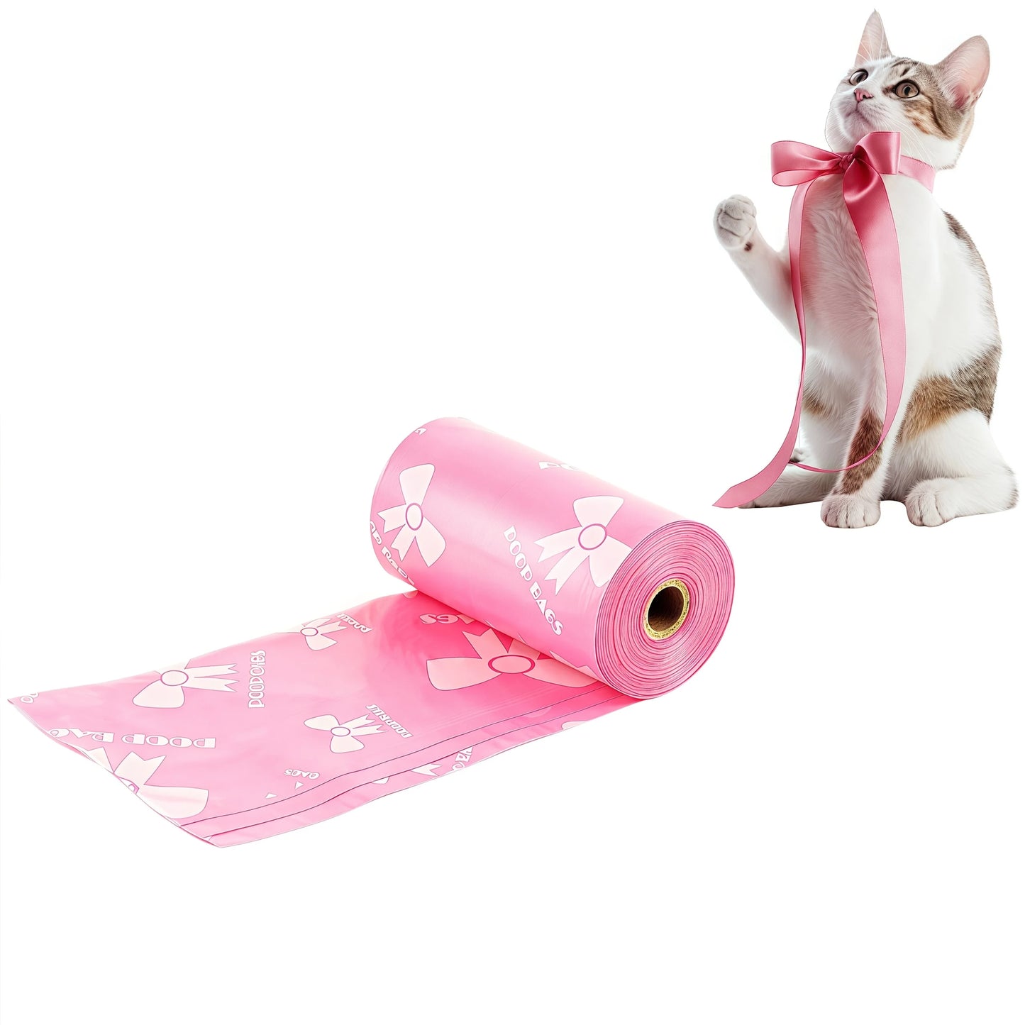 120 Count Extra Thick Leakproof Poop Bags - Vibrant Pink & Purple Designs