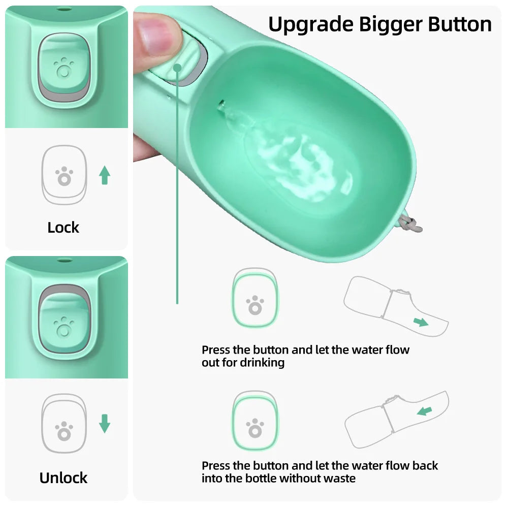 Portable Dog Water Bottle – Leak-Proof Pet Travel Dispenser