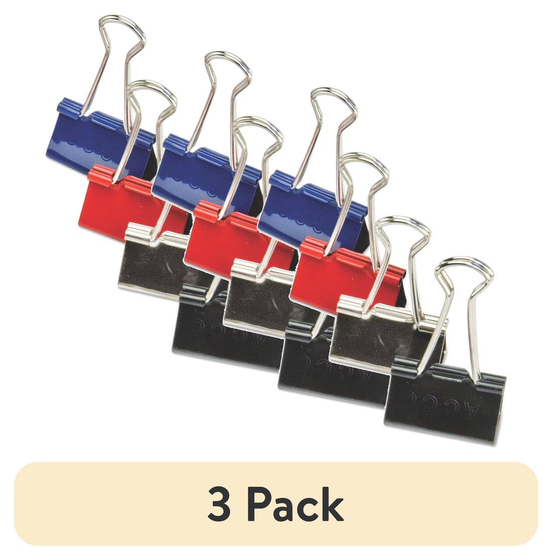 ACCO Binder Clips, Assorted Sizes & Colors, 90-Count (3-Pack)