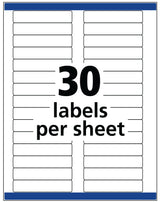 Avery File Folder Labels, 1/3-Cut, 2/3" x 3-7/16", White, 150-Pack
