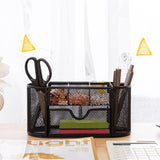 Deli Mesh Desk Organizer with Drawer, 8 Compartments, Black