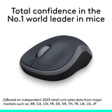 Logitech M185 Wireless Mouse, 2.4GHz USB Receiver, Gray