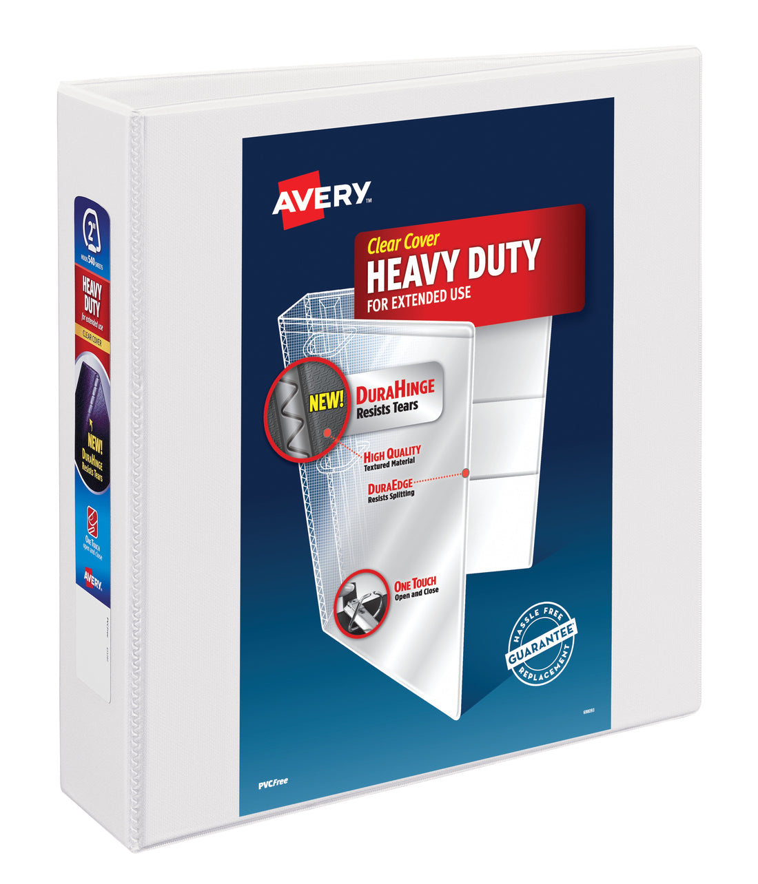 Avery Heavy Duty View Binder, 2", One Touch Slant Ring, White