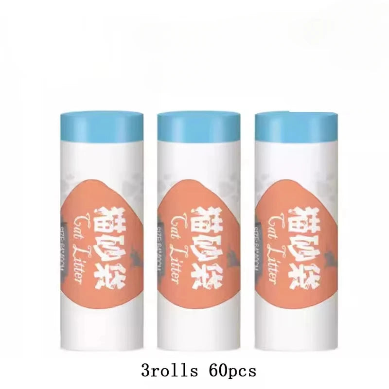 Automatic Cat Litter Box Waste Bags with Strong Double Drawstring – No Odor, No Mess, Easy Pull & Seal Design