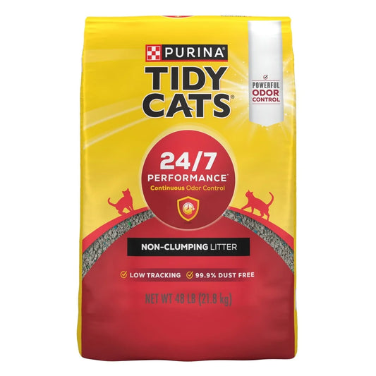 Multi-Cat Non-Clumping Cat Litter 48lb Odor Control Low Dust Clay Litter 24/7 Performance Moisture Absorption Fresh Scent