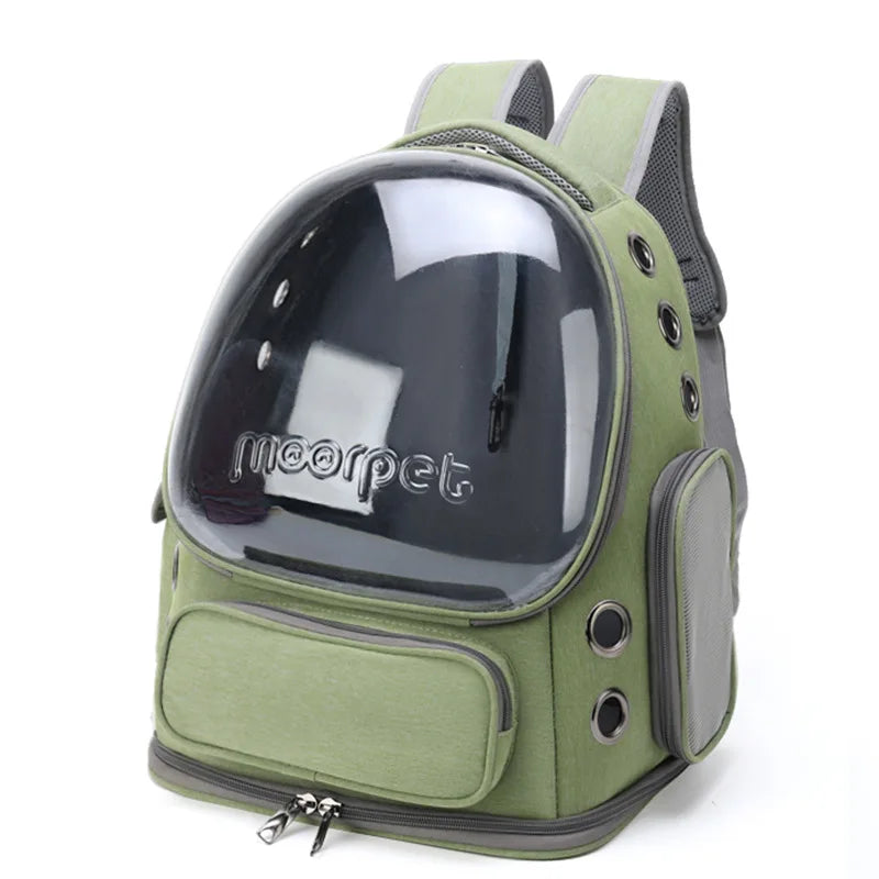 Moorpet Space Capsule Pet Backpack – Breathable Travel Carrier for Cats & Small Pets