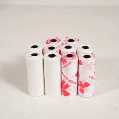 120 Count Extra Thick Leakproof Poop Bags - Vibrant Pink & Purple Designs