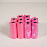 120 Count Extra Thick Leakproof Poop Bags - Vibrant Pink & Purple Designs