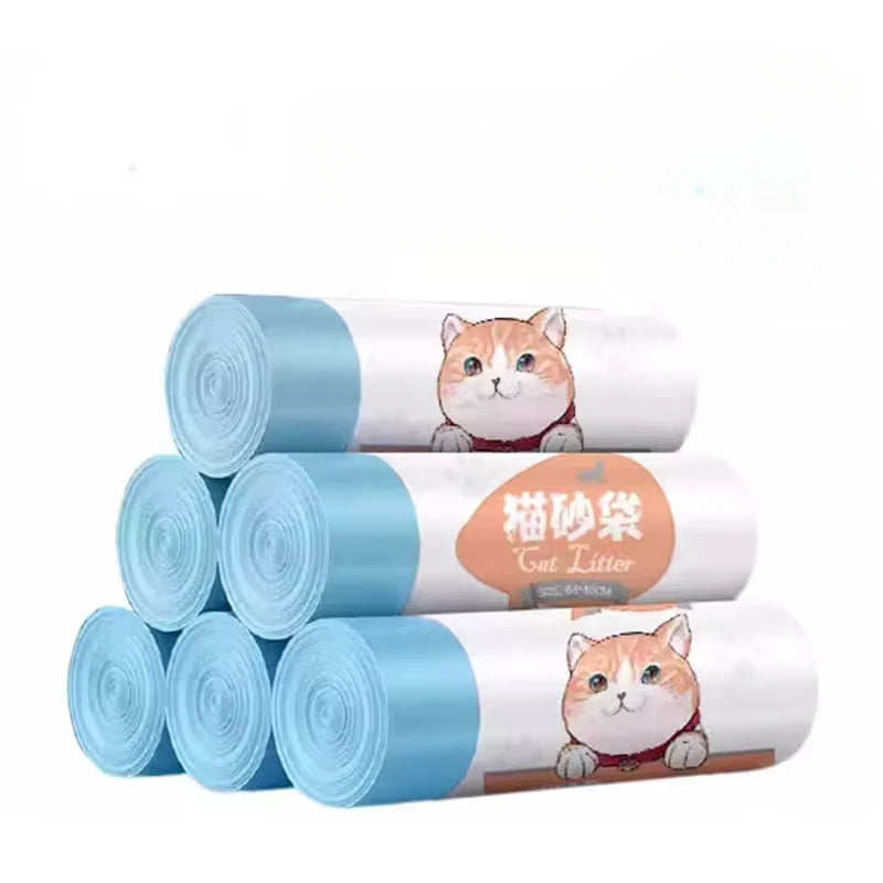 Automatic Cat Litter Box Waste Bags with Strong Double Drawstring – No Odor, No Mess, Easy Pull & Seal Design