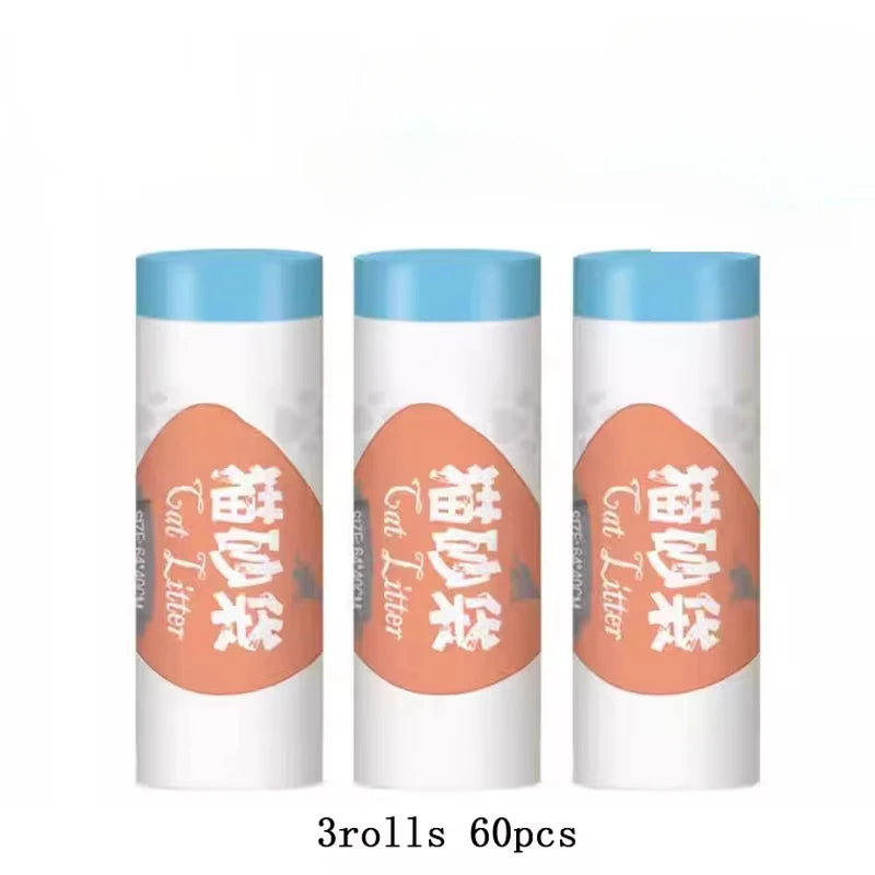 Automatic Cat Litter Box Waste Bags with Strong Double Drawstring – No Odor, No Mess, Easy Pull & Seal Design