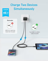 Anker 20W Dual-Port USB-C Fast Wall Charger Block, 2-Pack
