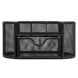 Deli Mesh Desk Organizer with Drawer, 8 Compartments, Black