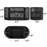 Deli Mesh Desk Organizer with Drawer, 8 Compartments, Black